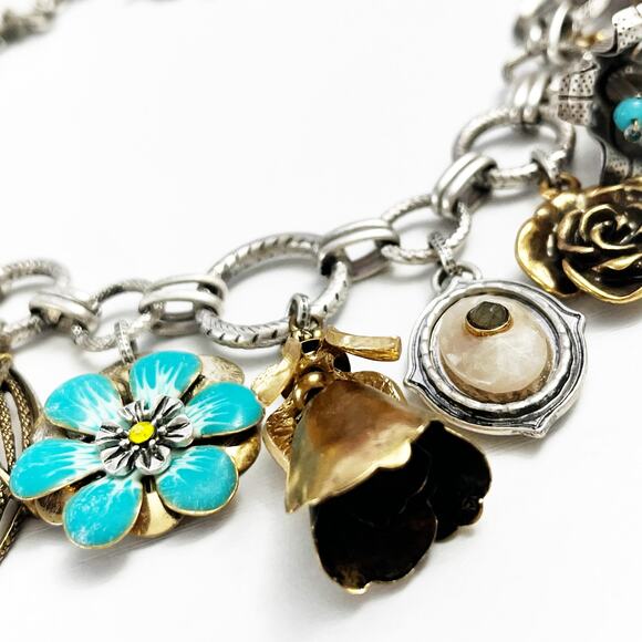 NEW Chico's Cherry Quartz Pearl Charm Necklace - Picture 7 of 11